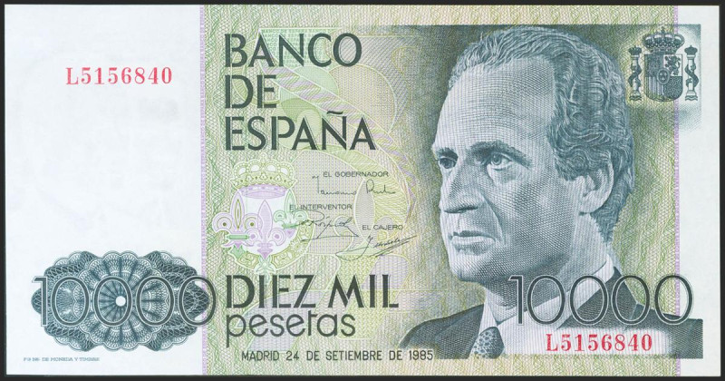 10000 Pesetas. 24 de Septiembre de 1985. Serie L. (Edifil 2021: 481a). SC.