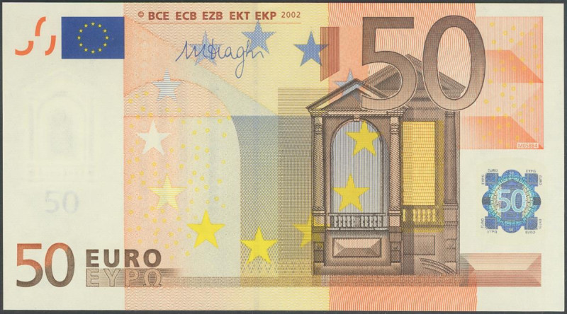 50 Euros. 1 de Enero de 2002. Firma Draghi. Serie V (España). (Edifil 2017: 489B...