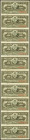 BANCO ESPAÑOL DE LA ISLA DE CUBA. 20 Centavos. 15 de Febrero de 1897. Serie I. (Edifil 2017: 85). Pliego completo de 10 billetes. Inusual. SC/SC-.