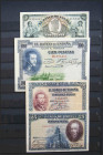 Interesante conjunto de más de 20 billetes del Banco Español en diversas calidades y de diferentes emisiones. A EXAMINAR.