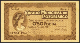 POZOBLANCO (CORDOBA). 50 Céntimos. 1 de Julio de 1937. Serie A. (González: 4286). SC-.