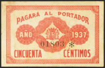 VILLARRUBIA DE LOS OJOS (CIUDAD REAL). 50 Céntimos. 1937. (González: 5740). EBC.