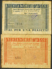 AGER (LERIDA). 50 Céntimos y 1 Peseta. 7 de Marzo de 1937. (González: 6010/11). Rara serie completa. MBC.