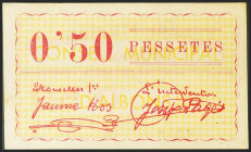ALBONS (GERONA). 50 Céntimos. (1937ca). (González: 6127). Raro, especialmente en esta excepcional calidad. SC--.
