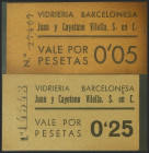 BARCELONA. 5 Céntimos y 25 Céntimos. (1937ca). (González: 6890/91). MBC.