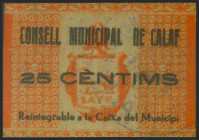 CALAF (BARCELONA). 25 Céntimos. (1937ca). (González: 7261). Raro. EBC+.