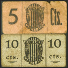 CAPELLADES (BARCELONA). 5 Céntimos y 10 Céntimos. 27 de Septiembre de 1937. (González 7381/82). MBC.