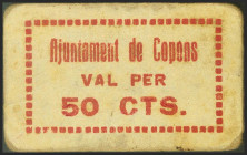 COPONS (BARCELONA). 50 Céntimos. (1937ca). (González: 7657). Muy raro. EBC-.
