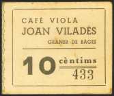 GRANER DE BAGES (BARCELONA). 10 Céntimos. (1937ca). (González: 8100). Muy raro. SC--.
