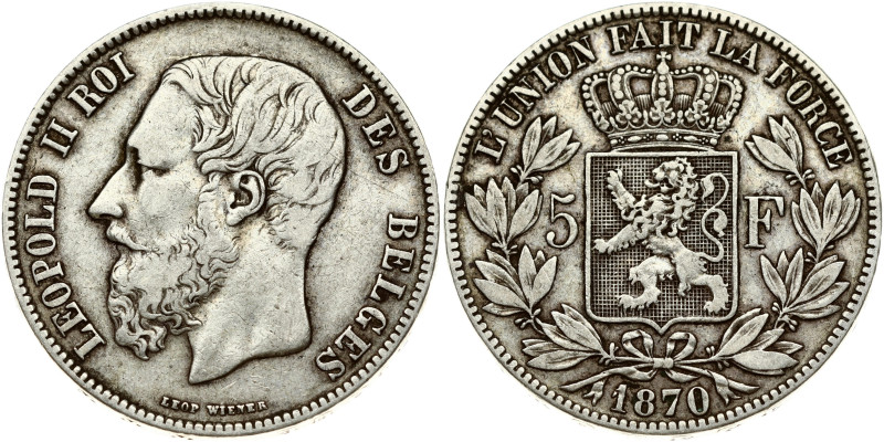 Belgium 5 Francs 1870
Estimate: EUR 25 - 30