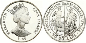 Cook Islands 50 Dollars 1989 PM 1992 Olympic Games & Winter Olympic Games