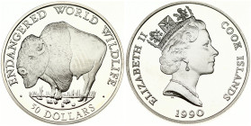 Cook Islands 50 Dollars 1990 Buffalo