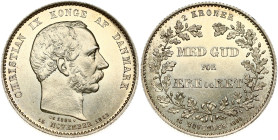 Denmark 2 Kroner 1888 25 Years of Reign