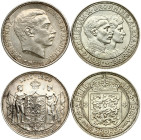 Denmark 2 Kroner 1923 Silver Wedding & 2 Kroner 1930 King's 60 Years of  Lot of 2 Coins