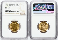 Great Britain 1 Sovereign 1906 NGC MS 62