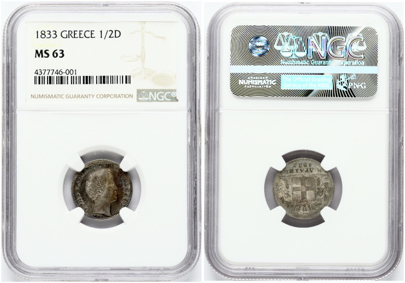 Greece 1/2 Drachma 1833 NGC MS 63
Estimate: EUR 400 - 500