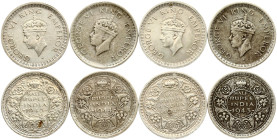India British 1/2 Rupee (1942-1945) Lot of 4 Coins