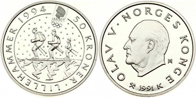 Norway 50 Kroner 1991 1994 Olympics