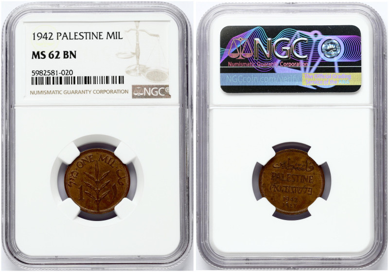 Palestine 1 Mil 1942 NGC MS 62 BN
Estimate: EUR 30 - 40