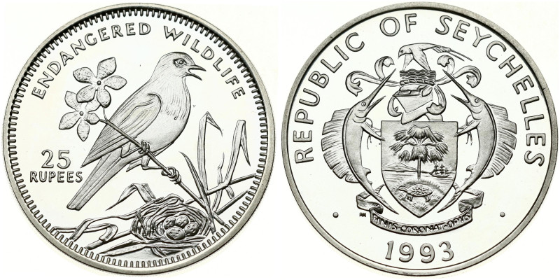 Seychelles 25 Rupees 1993 PM Magpie Robin
Estimate: EUR 20 - 30