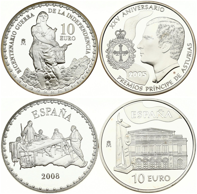 Spain 10 Euro (2005-2008) Commemorative issue Lot of 2 Coins