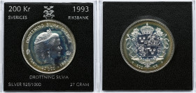 Sweden 200 Kronor 1993 E Queen Silvia
