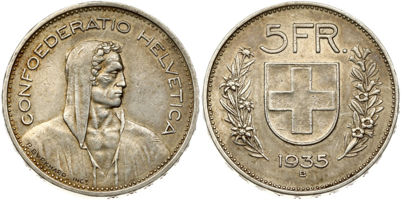 Switzerland 5 Francs 1935 B
Estimate: EUR 30 - 40