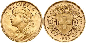 Switzerland 20 Francs 1949 B