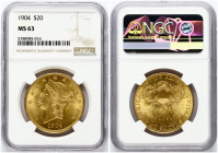 USA 20 Dollars 1904 Philadelphia 'Liberty Head - Double Eagle' NGC MS 63