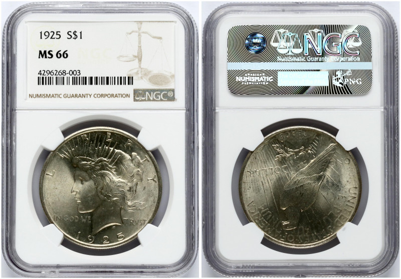 USA 1 Dollar 1925 Peace Philadelphia NGC MS 66
Estimate: EUR 420 - 500