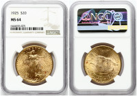 USA 20 Dollars 1925 Philadelphia 'Saint-Gaudens - Double Eagle' NGC MS 64