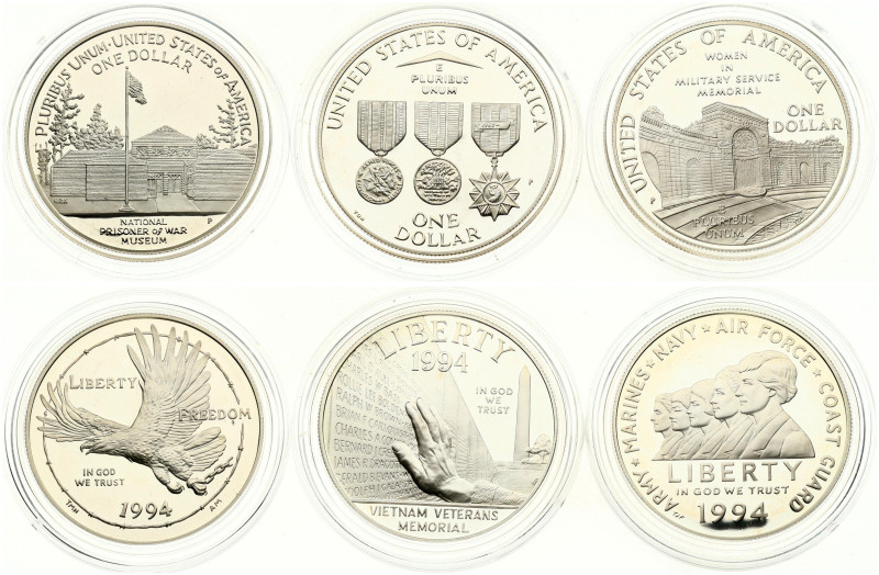 USA 1 Dollar 1994 Commemorative issue SET Lot of 3 Coins
Estimate: EUR 75 - 100