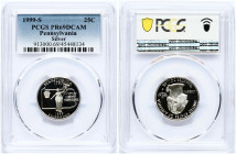 USA 1/4 Dollar 1999 S 'Washington Quarter' Pennsylvania PCGS PR 69 DCAM