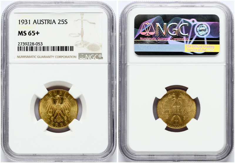 Austria 25 Schilling 1931 NGC MS 65+
Estimate: EUR 330 - 350