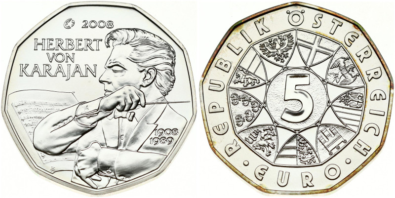 Austria 5 Euro 2008 100th Anniversary of Herbert von Karajan