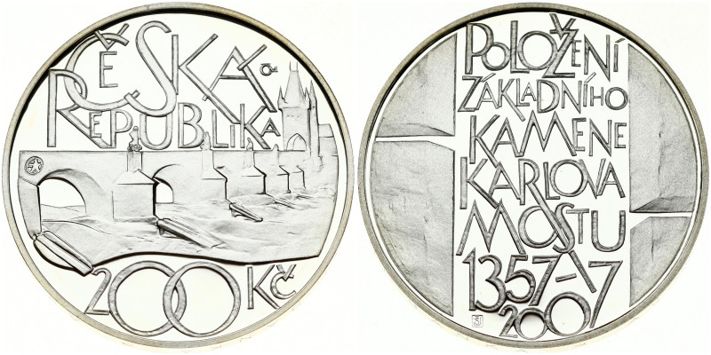 Czech Republic 200 Korun 2007 650th Anniversary of the Laying of the Foundation ...