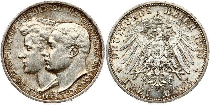 Saxe-Weimar 3 Mark 1910 A Second Marriage
Estimate: EUR 50 - 75