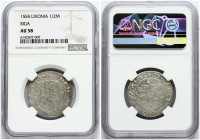 Latvia Livonia 1/2 Mark 1555 Riga NGC AU 58 TOP POP