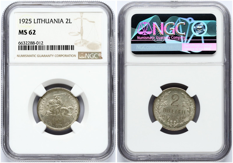 Lithuania 2 Litu 1925 NGC MS 62
Estimate: EUR 110 - 130