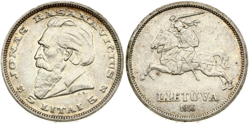 Lithuania 5 Litai 1936 Jonas Basanavičius
Estimate: EUR 20 - 30