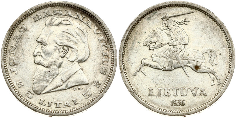 Lithuania 5 Litai 1936 Jonas Basanavičius
Estimate: EUR 20 - 30