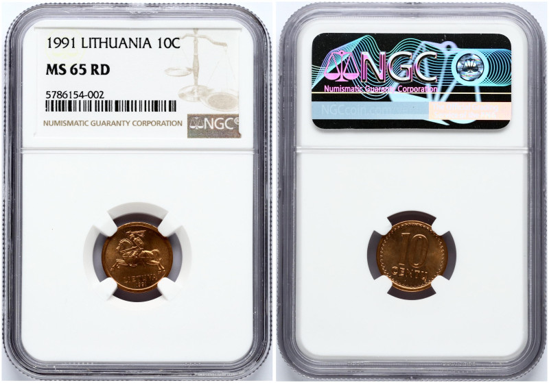 Lithuania 10 Centų 1991 NGC MS 65 RD
Estimate: EUR 40 - 60