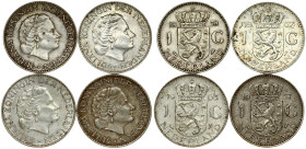 Netherlands 1 Gulden 1957-1967 Lot of 4 Coins