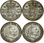 Netherlands 2 1/2 Gulden 1960, 1962 Lot of 2 Coins