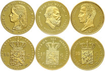 Netherlands 10 Gulden (1828-1895) Replica Lot of 3 Coins