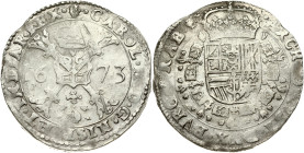 Spanish Netherlands Patagon 1673 Antwerp (R1)