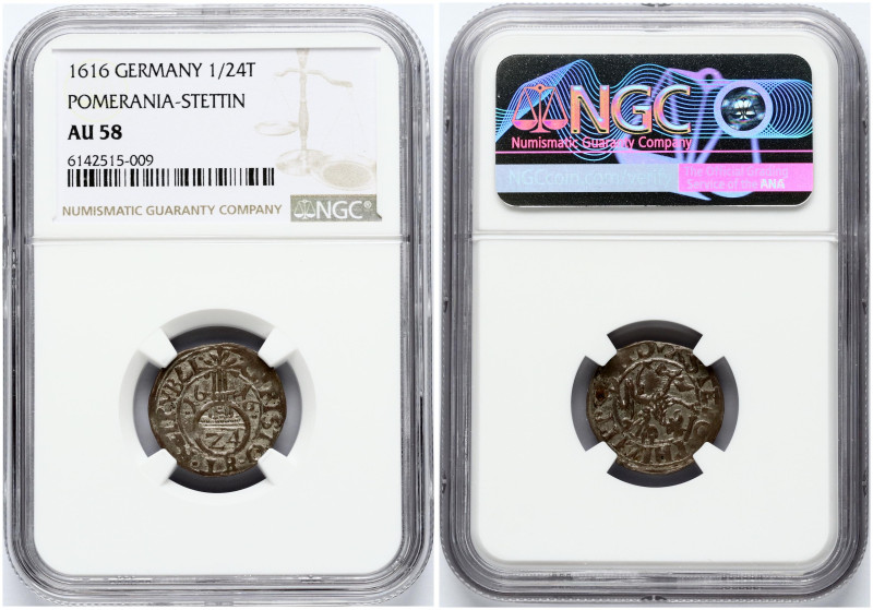 Pomerania-Stettin Groschen 1616 NGC AU 58
Estimate: EUR 40 - 60