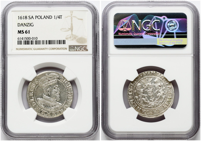 Poland Gdansk Ort 1618 SA (R) NGC MS 61