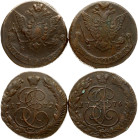 5 Kopecks 1772 & 1776 EM  Lot of 2 Coins