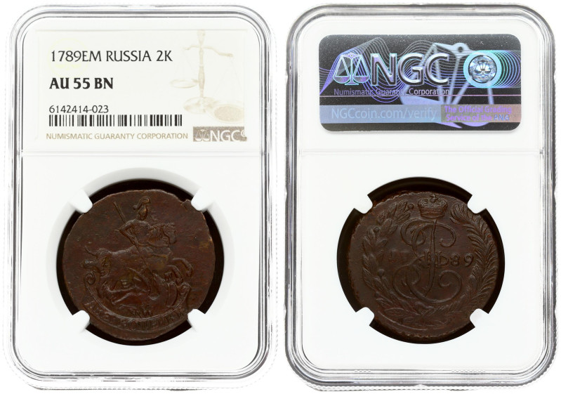 Russia 2 Kopecks 1789 EM NGC AU 55 BN
Estimate: EUR 130 - 160